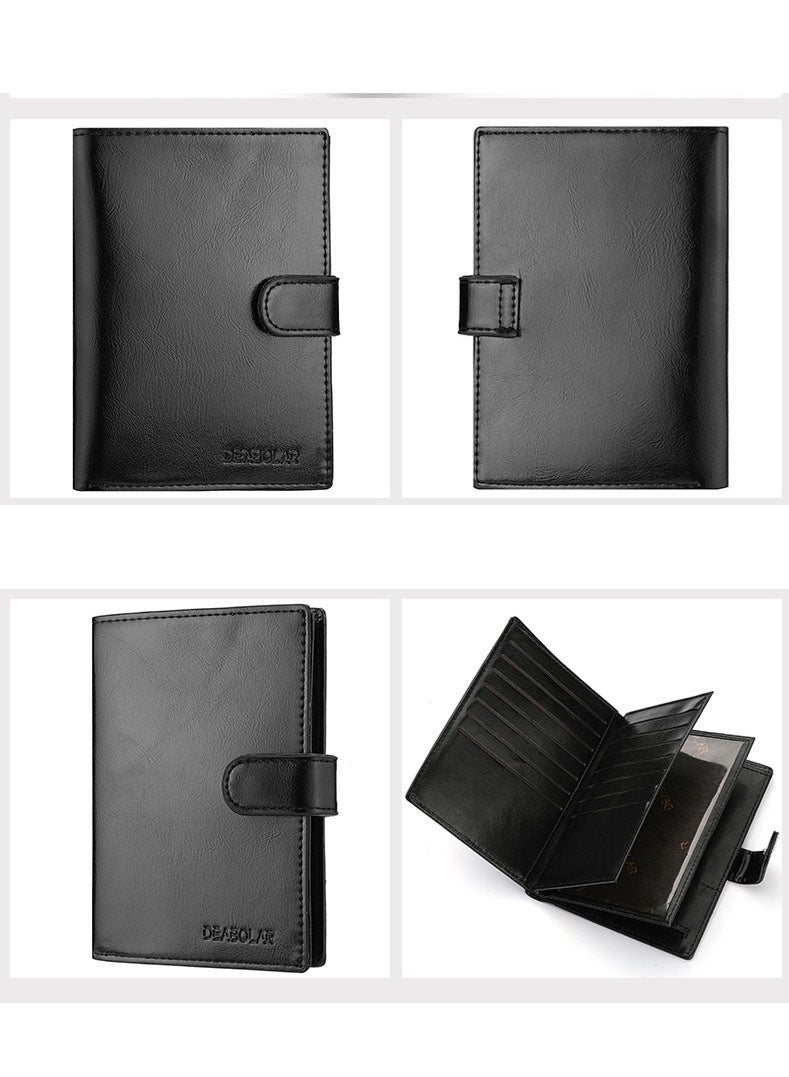 ديبولار محفظة لحفظ جواز السفر، غطاء جواز سفر من الجلد الصناعي، حامل بطاقات مزود بتقنية حجب الترددات اللاسلكية، منظم وثائق السفر، واقي جواز السفر، حامل بطاقات الائتمان، حافظة جواز السفر، محفظة سفر للنساء والرجال - Image 3